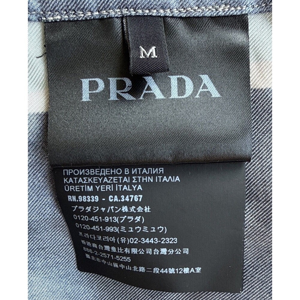 Prada Multicolor Striped Silk Men’s Medium Bowling Shirt Button Up Authentic - Picture 5 of 7